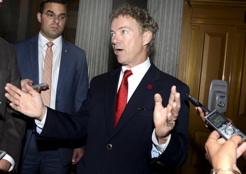 美國總統參選人、共和黨參議員蘭德•保羅(Rand Paul)在參議員成功阻止延長《愛國者法》的表決，不過此舉引來部分參議員不滿，認為保羅為了選上總統，危害國家安全。圖片來源：達志影像/路透社