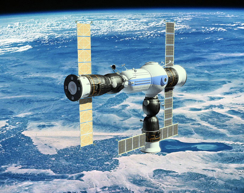俄羅斯軌道科技公司(Orbital Technologies)16日公布旗下太空旅館的設計圖。圖為太空旅館的外觀。圖片：翻攝自網路。