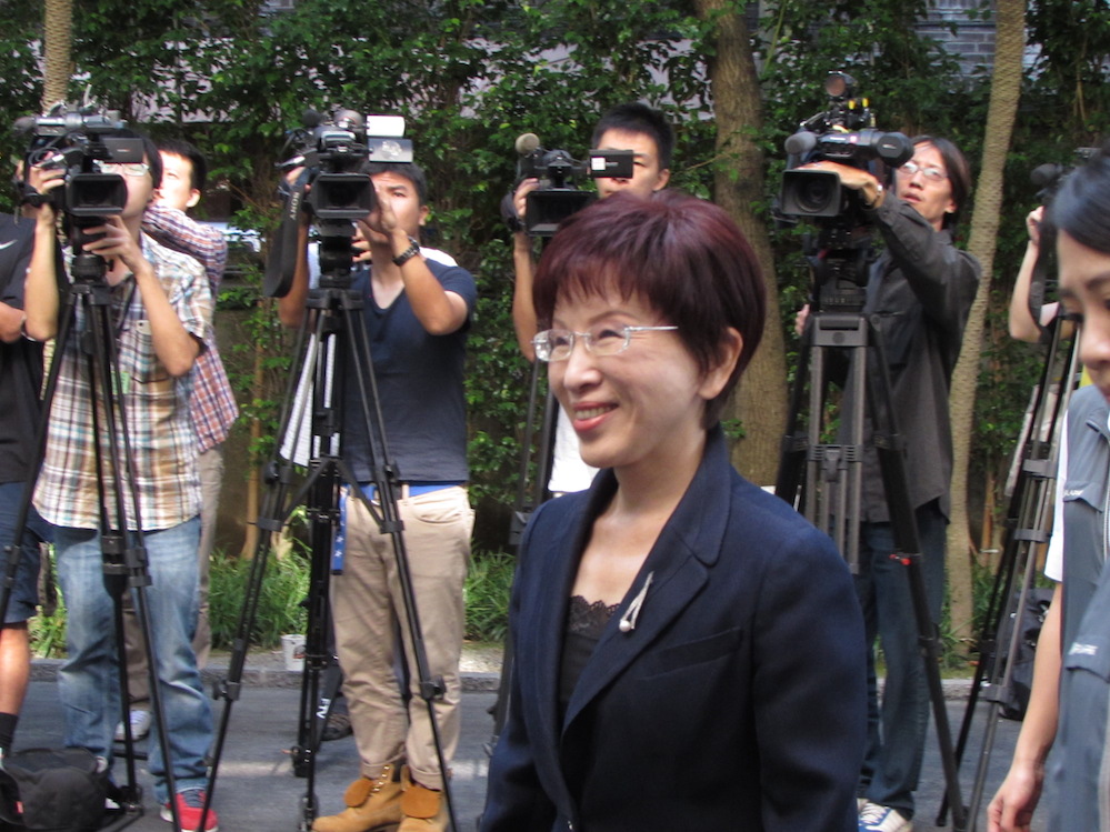 國民黨總統參選人洪秀柱25日受訪時表示，「我非常希望朱主席辭掉市長，來當我的副手的話，我會非常、非常高興。」圖：邱珮文/攝