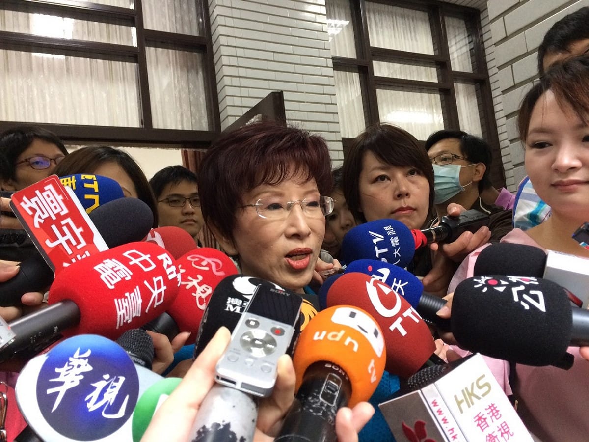 洪秀柱2日下午指出，要用民主法治讓中國羨慕，「用這方法統一」。圖：符芳碩/攝