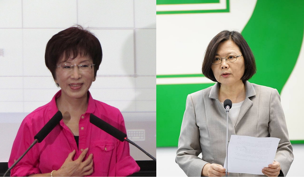 國民黨內唯一總統初選人洪秀柱（左）民調「破磚」成功，可望與民進黨參選人蔡英文（右）一決勝負。圖：新頭殼合成。