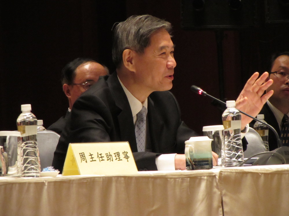 第3次兩岸事務首長會議「夏張會」23日在金門登場，國台辦主任張志軍會前致詞表示，兩岸雙方應下決心，絕不讓兩岸關係再遭折騰，更不能走回頭路。圖：邱珮文/攝