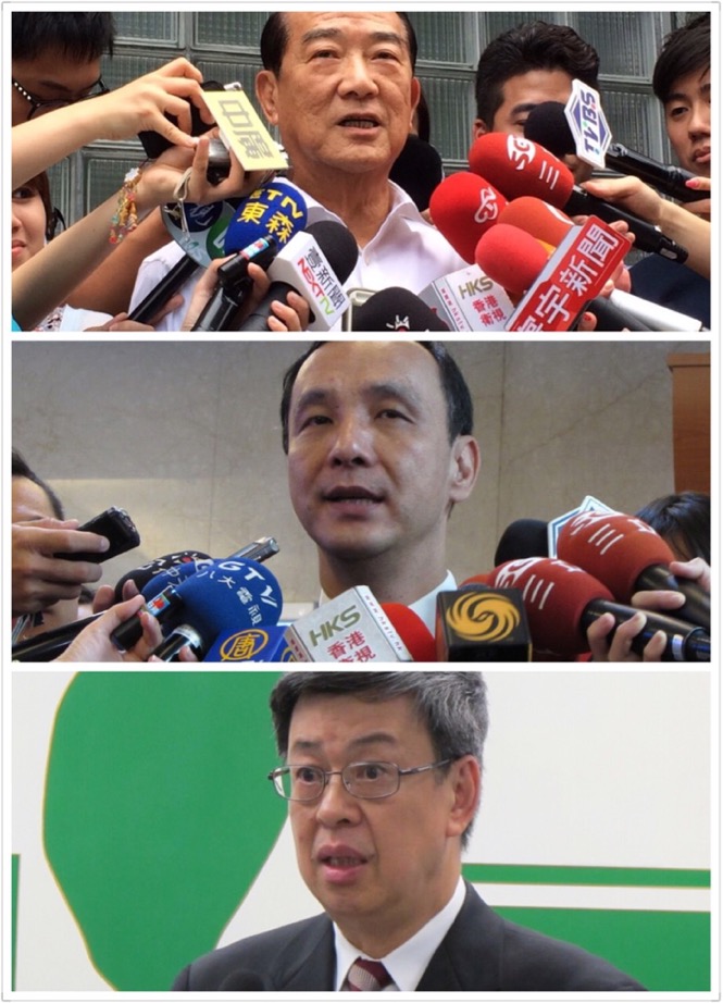 國民黨總統參選人朱立倫、親民黨總統參選人宋楚瑜，以及民進黨副總統參選人陳建仁，可望在12月6日下午1點出席「2016總統大選大專院校青年對談」。圖：新頭殼合成照片