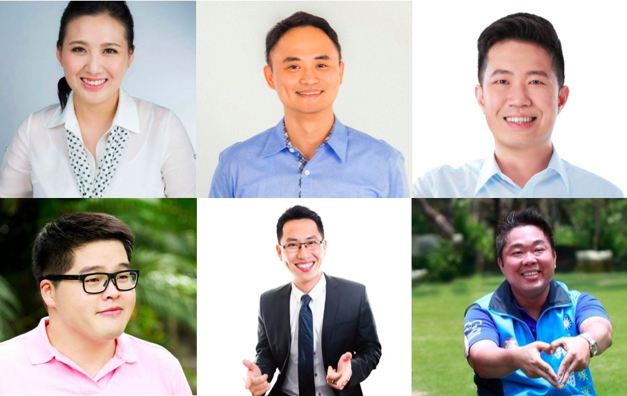 已獲國民黨提名的6位7年級立委參選人黃韻涵、林江釧、鍾易仲、張鎔麒、蔡金晏、郭倫豪29日發表聲明，宣布共組「國民黨70＋青年連線」。圖：新頭殼合成照片