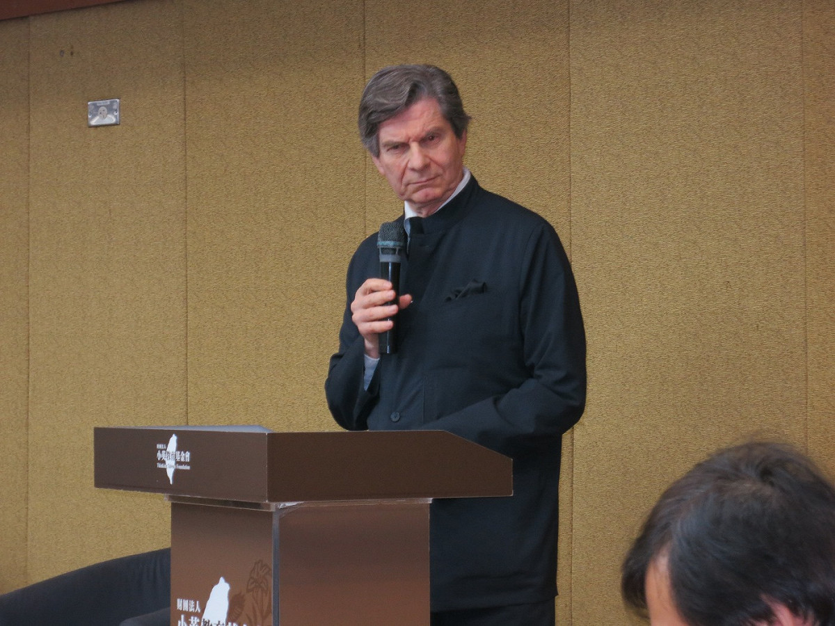 國際知名法國政經學家索爾孟（Guy Sorman）3日應小英基金會演講時表示，台灣身為民主國家，卻將一位前總統當做罪犯關在監獄，這對台灣的民主是個污點。圖：林朝億/攝