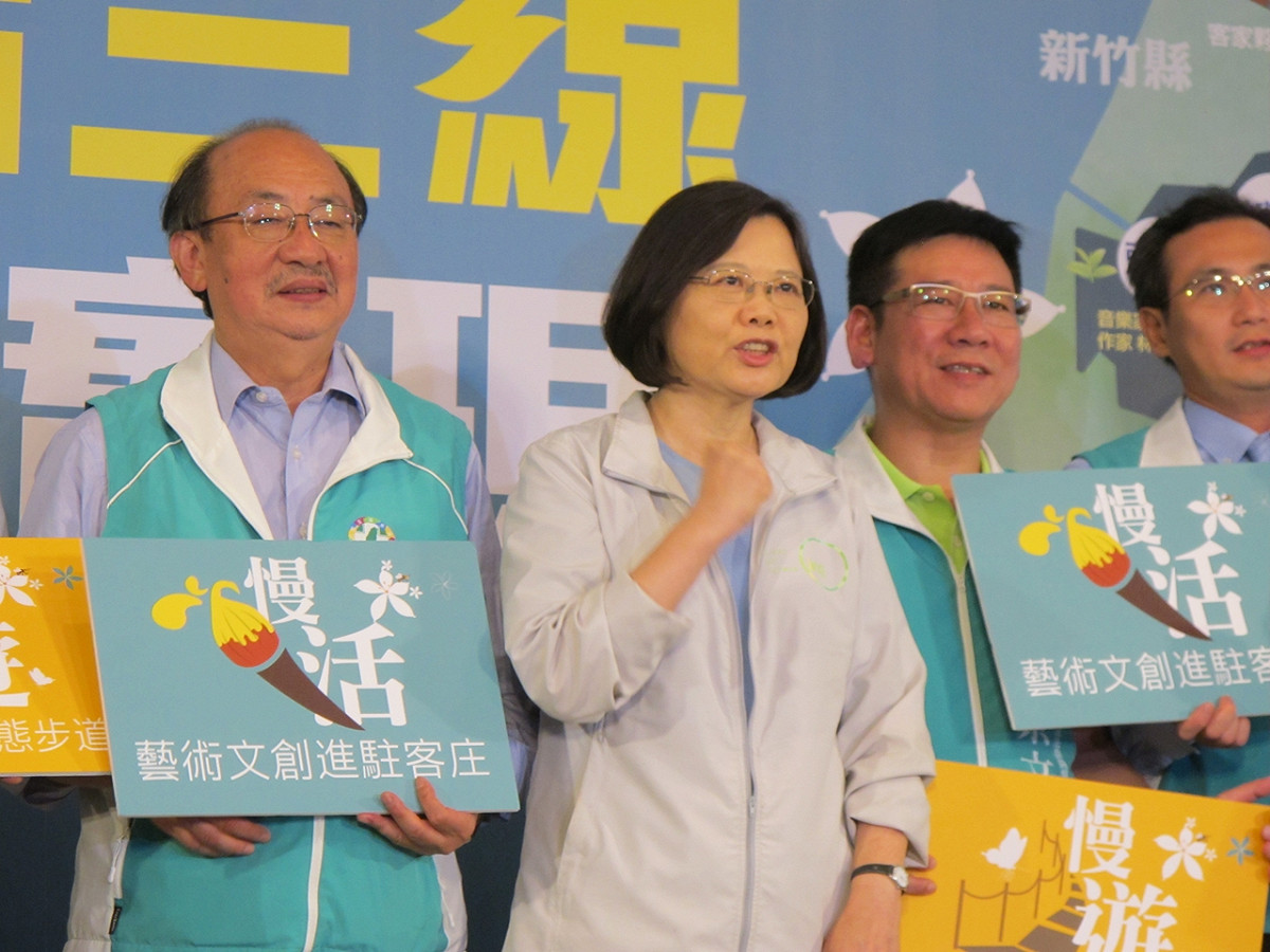 民進黨主席蔡英文23日表示，客家話也是台灣話的一種。圖：林朝億/攝