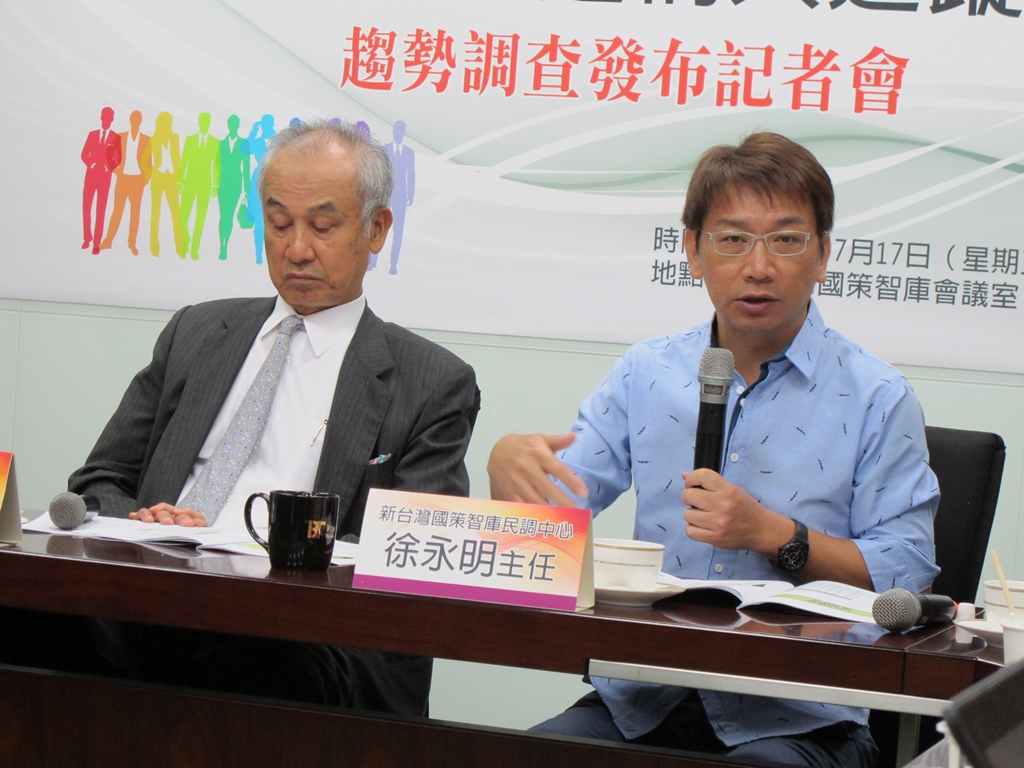 新台灣國策智庫17日發表最新民意調查。圖：林朝億/攝