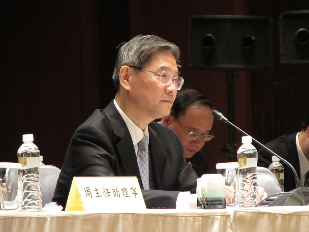 國台辦主任張志軍23日重申中共在維護國家主權、領土完整議題上的一貫立場。圖：邱珮文/攝