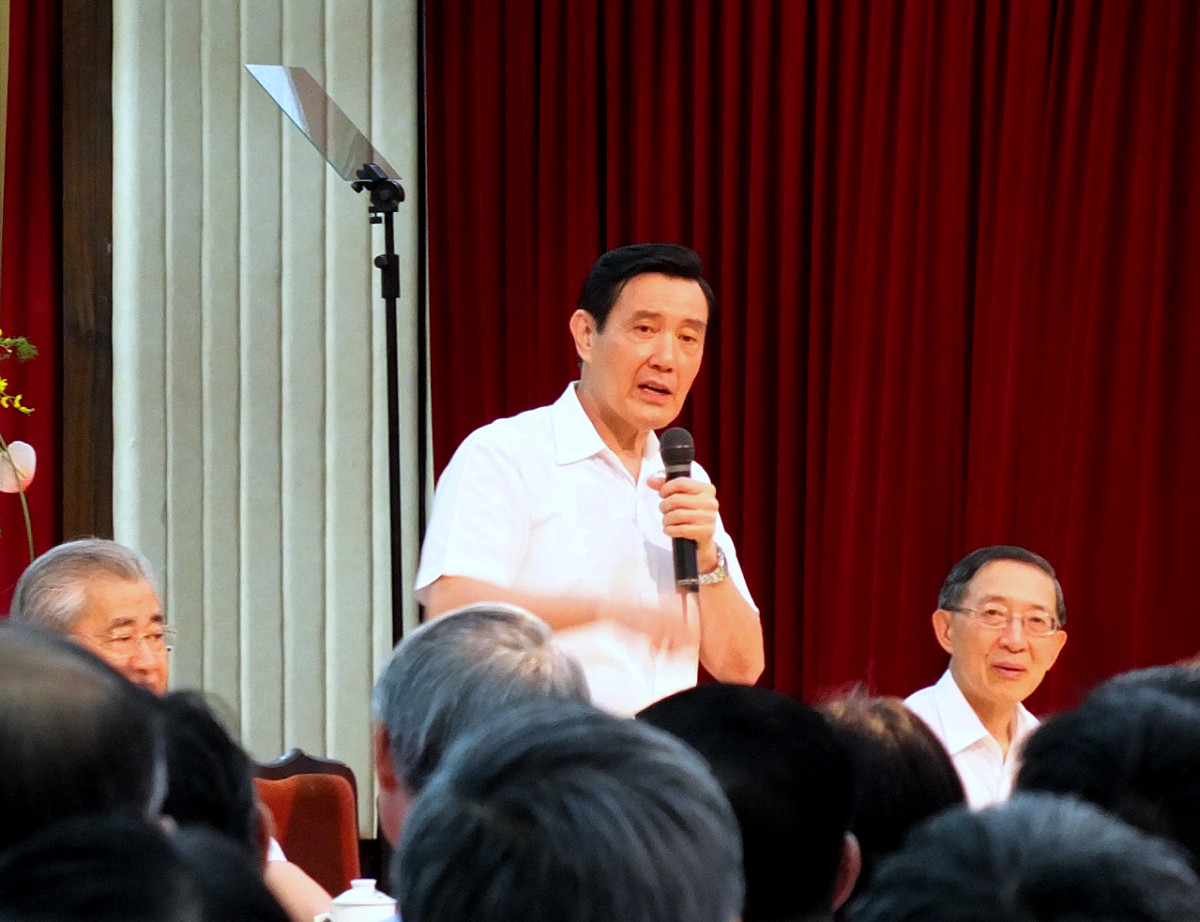 總統馬英九24日表示，他當初選總統時也沒拜訪美國，要不要訪美是見仁見智。圖：翁嫆琄/攝。