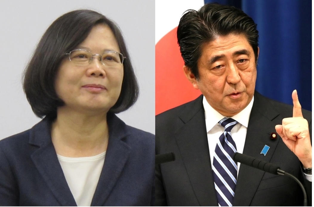 日本媒體報導，日本首相安倍晉三8日與到訪的民進黨主席蔡英文在飯店不期而遇。圖片來源：達志影像/美聯社及新頭殼資料照