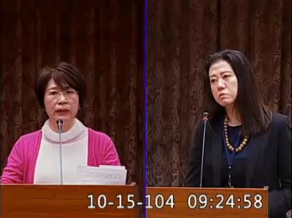 文化部次長邱于芸15日證實，自己確實有寄存證信函給部長洪孟啟，強調洩密的不是她。圖：翻攝自立法院IVOD系統