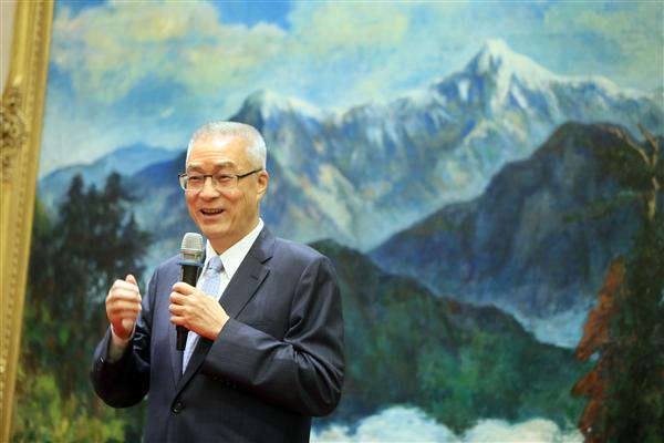 副總統吳敦義22日針對他的演說被解讀為接受徵召一事，直呼「簡直想像力破表啦！」圖：總統府提供