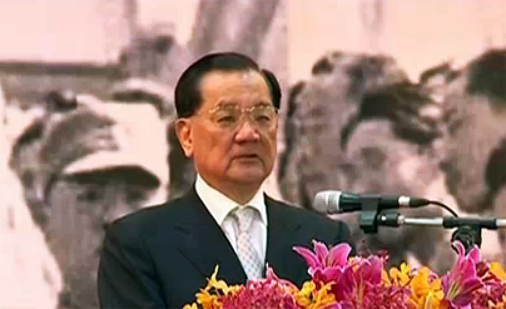 連戰9日也出席抗戰活動，但卻改口稱抗戰是在中華領導下的戰爭。圖：翁嫆琄/攝
