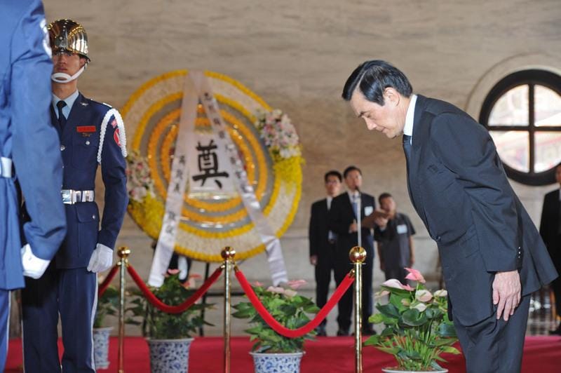 總統馬英九3日特別引用李登輝20年前的致詞，強調對日抗戰是由中華民國政府領導。圖：中央社