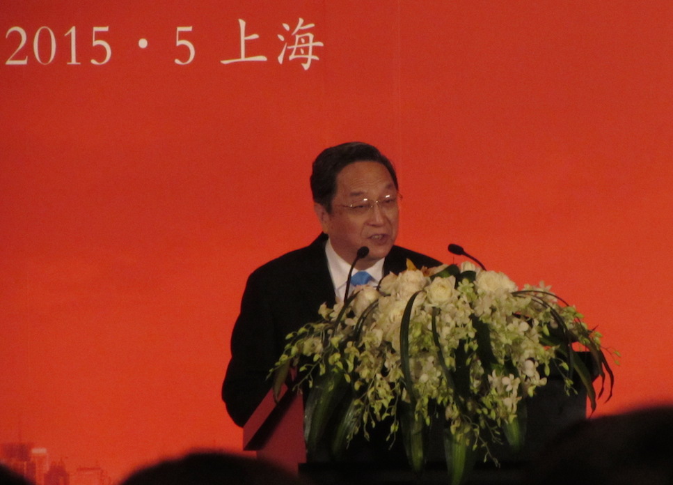 中共全國政協主席俞正聲3日在第10屆國共論壇開幕式上表示，論壇可深入研討亞投行、區域經濟合作等議題，探詢可行合作方式。圖：邱珮文/攝
