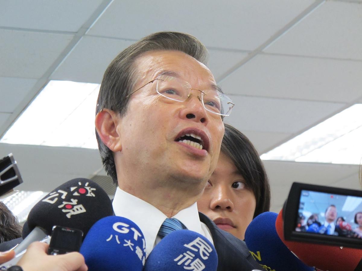 前行政院長謝長廷19日出席民進黨中常會。圖：林朝億/攝