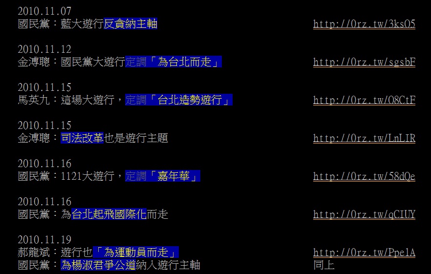 網友在PTT整理「懶人包」，要釐清藍營1121遊行主題。圖片：翻攝自網路