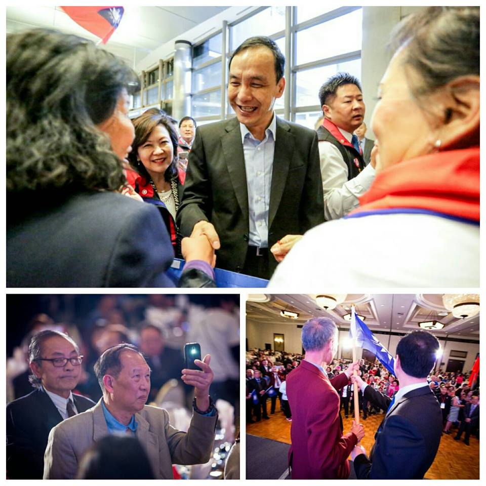 國民黨主席朱立倫抵達洛杉磯訪問美國，受到僑胞熱情歡迎，在臉書上也透露見到美國聯邦眾議院外交委員會主席Ed Royce。圖：翻攝朱立倫臉書