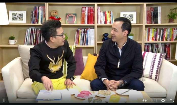 國民黨總統候選人朱立倫4日接受綜藝節目主持人沈玉琳的網路節目專訪。圖：翻攝網路