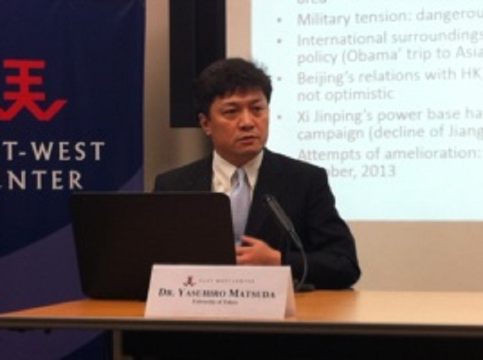 長期研究兩岸關係的日本東京大學教授松田康博指出，因為國民黨與共產黨的危機感一致，馬習會勢必影響到明年1月的台灣大選。圖：翻攝自維基百科