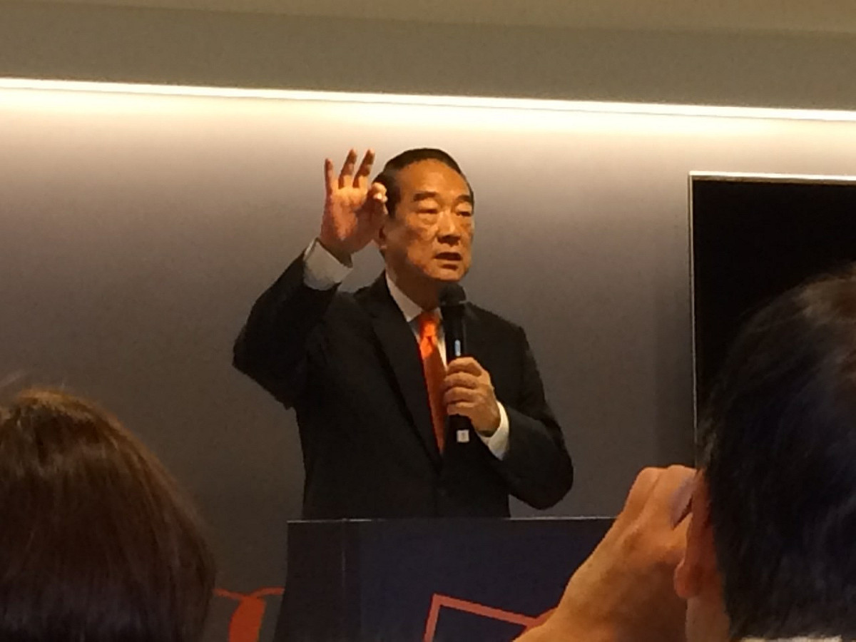 親民黨總統候選人宋楚瑜14日說，中資紫光入台是好事，但需要政治槓桿設立一道防火牆。圖：符芳碩/攝