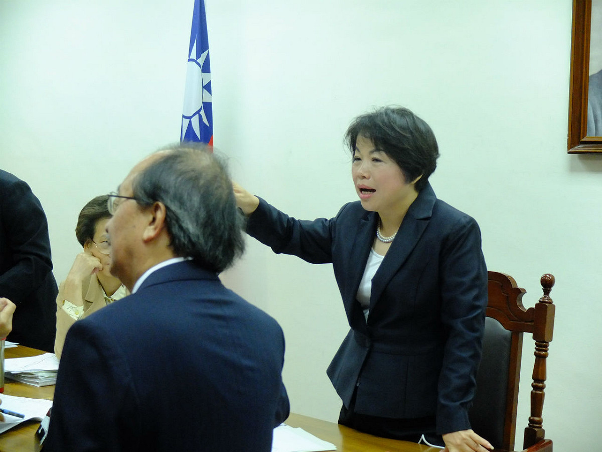 國民黨召委楊瓊櫻今(5)日排審自經區，但因為她與民進黨團協商愉快，會議並未如往常般吵鬧，而是正常的進行逐條審查。圖：翁嫆琄/攝。