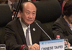 APEC經貿部長會議今（18）天閉幕，經濟部長張家祝在青島召開記者會說明此行成果。圖：中央社資料照片