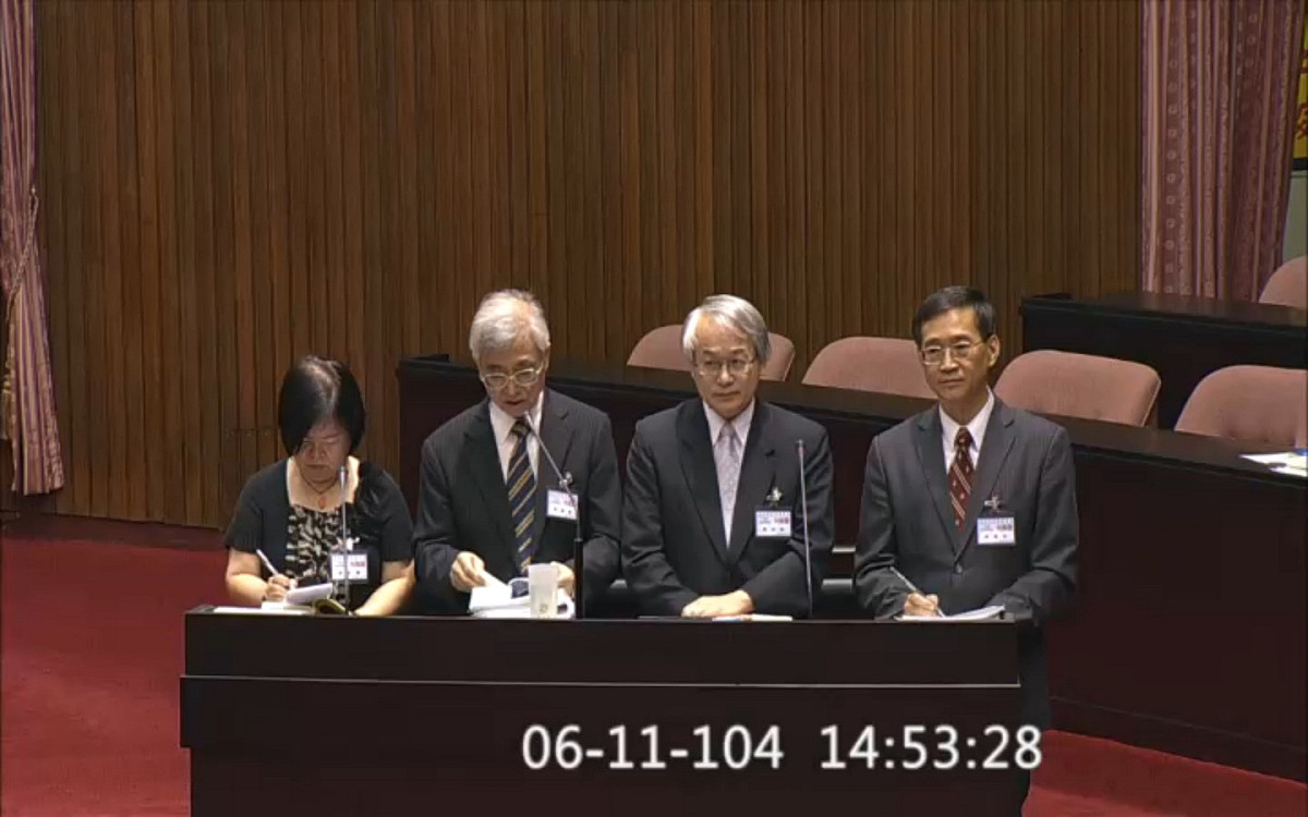 面對民進黨立委段宜康質疑，4位大法官被提名人指出，黃世銘在「九月政爭」時的作為確實不適當。圖：翻攝立院ivod系統