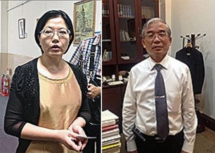 法務部長曾勇夫被控涉嫌關說案，被指涉接受高檢署檢察長陳守煌(右)指示而未提上訴的高檢署檢察官林秀濤（左）6日表示，她不會說謊，但特偵組引用她的證詞，卻曲解她的意思。圖:中央社