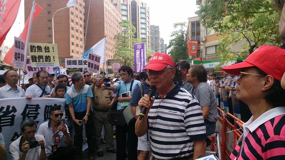 勞動黨主席吳榮元指責日方，企圖破壞亞洲地區和平。圖：王子軒/攝