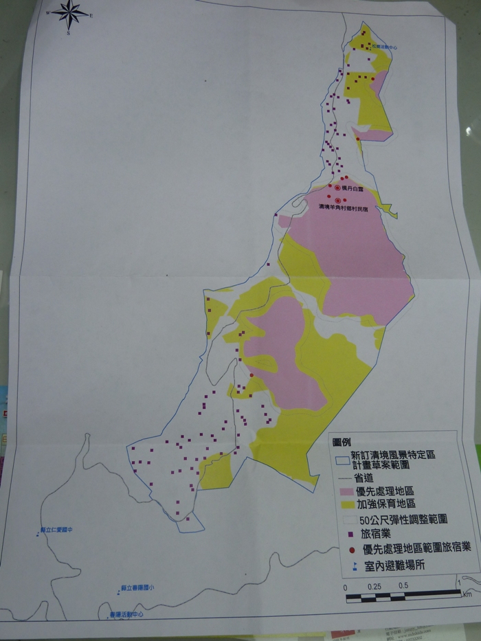清境民宿位置與全國災害潛勢圖。圖2之2：謝莉慧/翻攝
