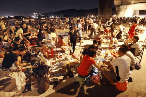 台北市政府26日宣布取消9月27日及28日河濱開放烤肉活動。圖：中央社資料照片