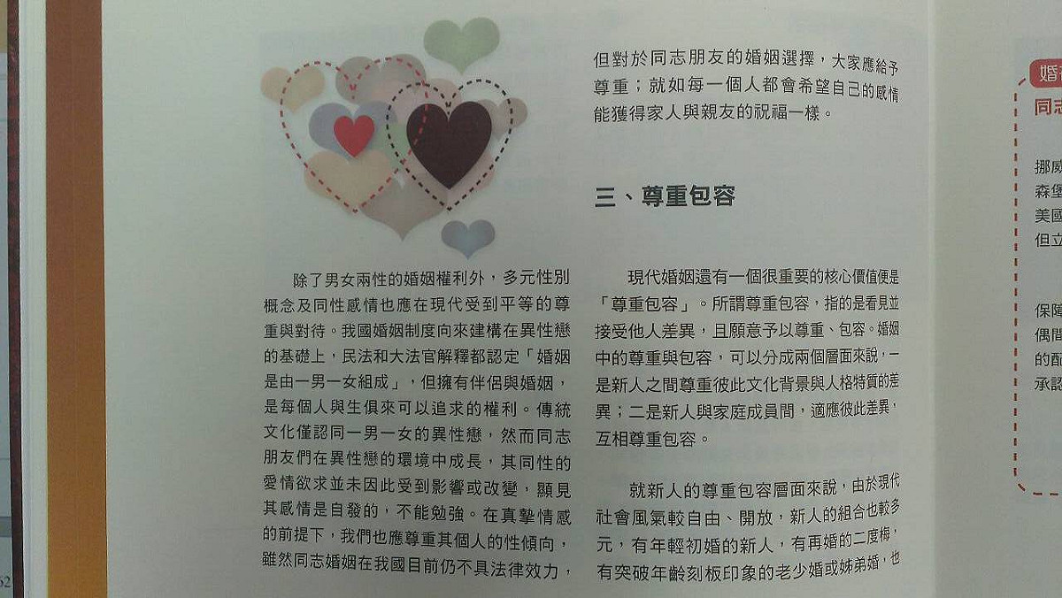 內政部今(2)日舉辦《現代國民婚禮》新書發表會，書中也談及同志婚姻與同志婚禮。圖：翻攝自《現代國民婚禮》