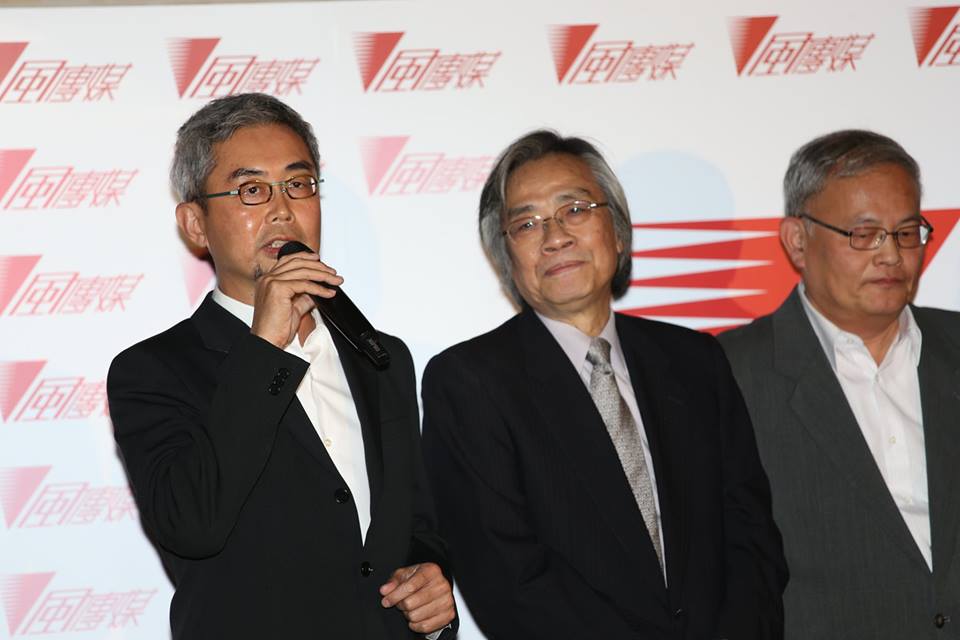 網路媒體「風傳媒」開台茶會，董事長張果軍（左）、發行人王健壯（中）、總編輯謝忠良（右）。(資料照片) 圖：林雨佑/攝