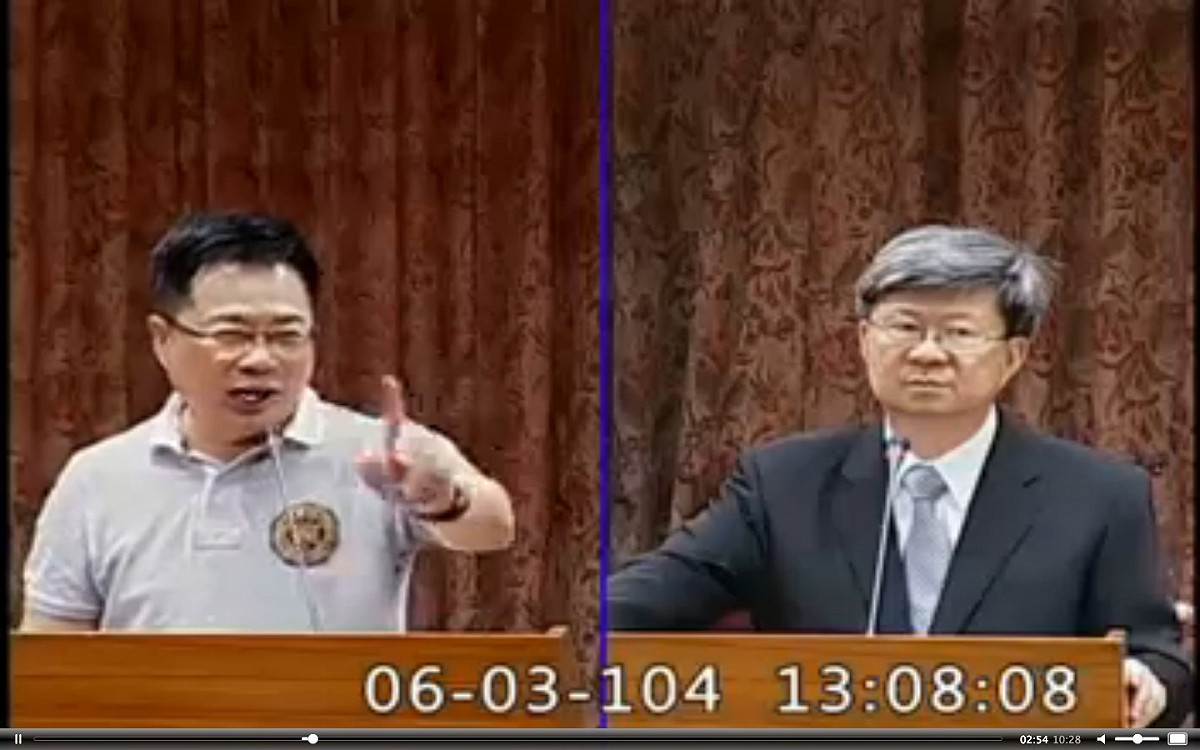 國民黨立委蔡正元3日上午在教育及文化委員會表示，若彭文正要兼職，「乾脆去酒店當領班」。圖：翻攝立法院ivod系統