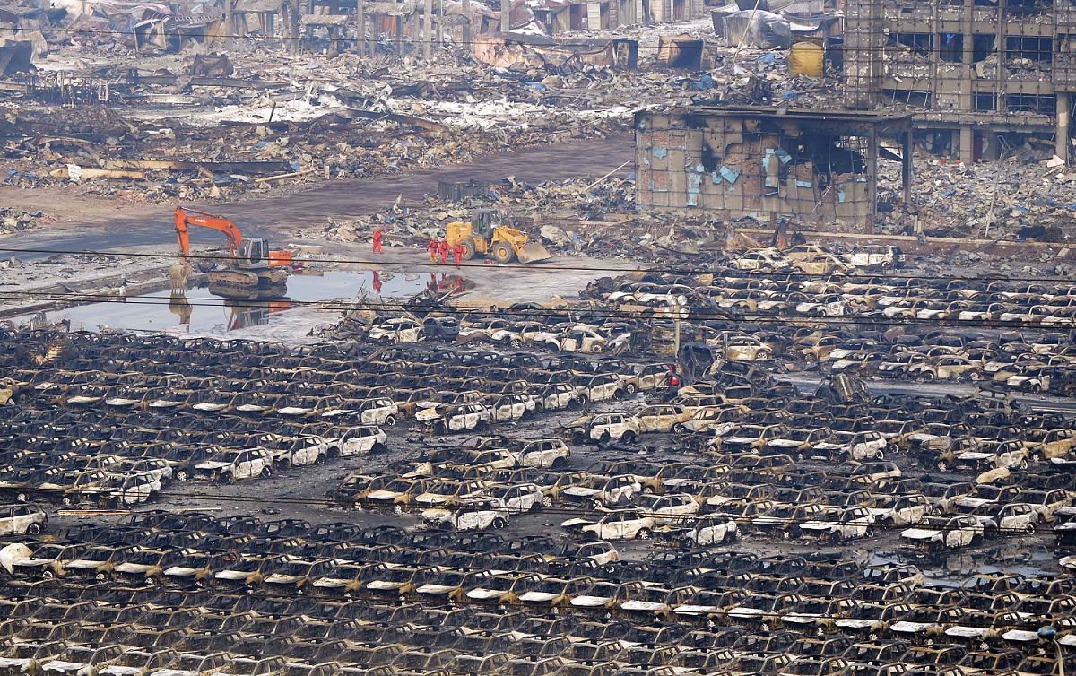 天津濱海新區爆炸進入第6天，各界持續關注700多噸氰化鈉毒物的流向。圖片來源：達志影像/路透社