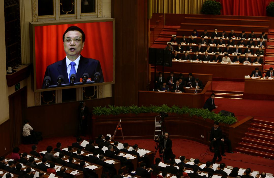 中國第12屆全國人民代表大會第2次會議今(5)日上午9時在北京人民大會堂開幕。圖片來源：達志影像/路透社