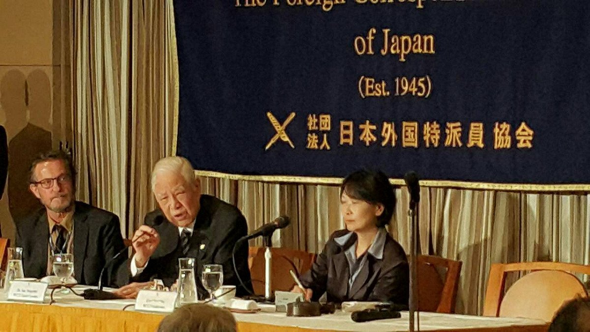 前總統李登輝23日在日本外國特派員協會發表演說。圖：李登輝基金會提供