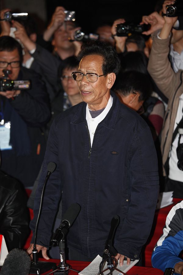 烏坎村委會選舉，登記選民共有8363人，共發出6899張選票，收回6812張，投票率為81.45%。結果由林祖鑾（圖）當選為主任。圖片來源：達志影像/路透社。