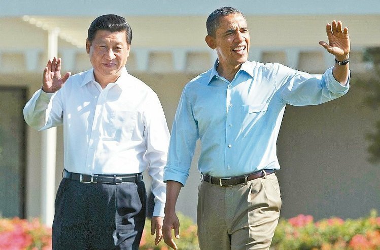 中國國家主席習近平（左）22日訪美，25日將與美國總統歐巴馬舉行「歐習會」。圖片來源：達志影像/美聯社資料照片