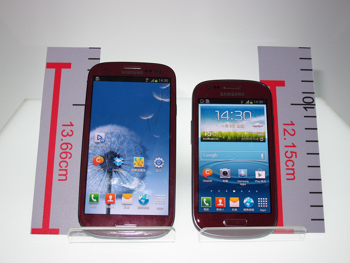 Samsung Galaxy S3 mini以空機9,900元價位全面搶攻2G升級3G的潛在客戶。圖：胡華勝/攝