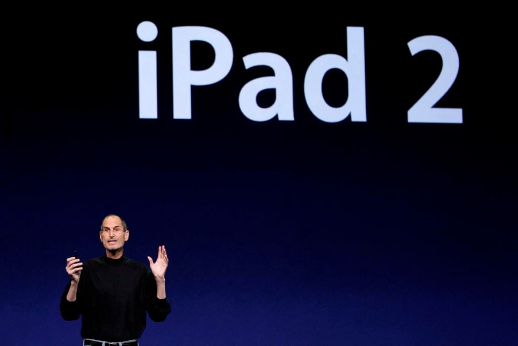 2011年3月iPad 2推出，隨著其他蘋果新系列平版陸續推出，傳出將面臨停產的命運。圖片來源：達志影像/美聯社