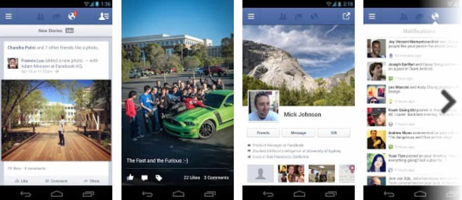 Android平台facebook App更新版本，功能大提升。圖片來源：翻攝自Play Store。
