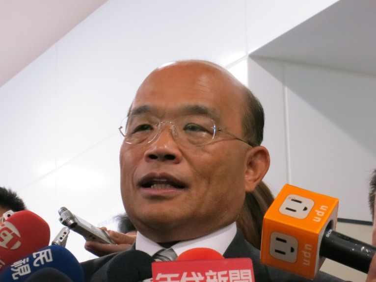 民進黨主席蘇貞昌15日表示，行政院決議停建核四，只要立法院同意即可。圖：林朝億/攝