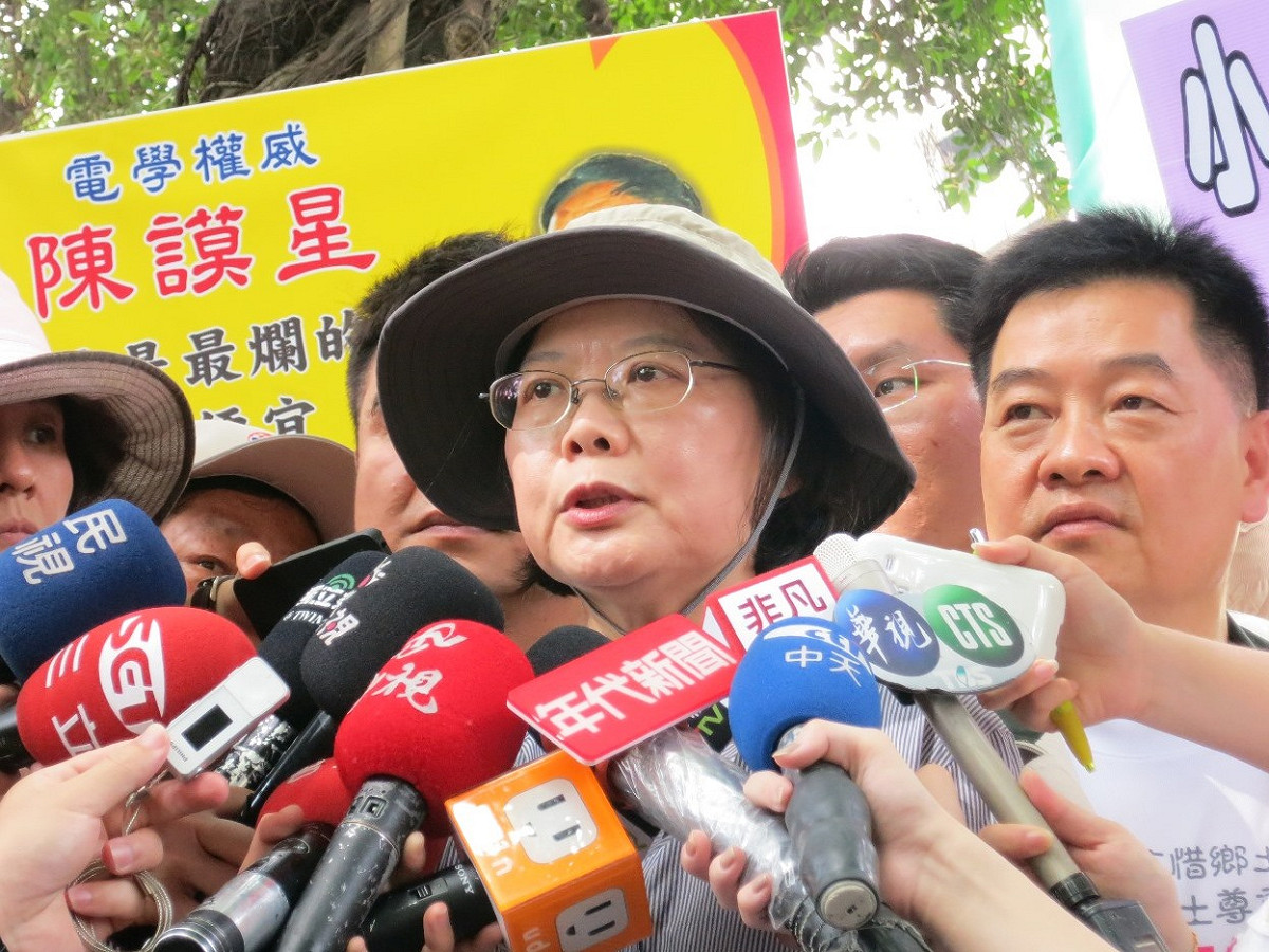 民進黨前主席蔡英文19日參加反核遊行。圖：林朝億/攝