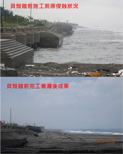 貝殼館前養灘前後成果