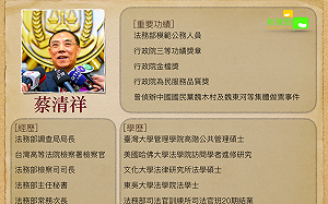 蔡清祥接法務部長  陳雨凡：望落實淘汰體制