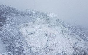 玉山中午降雨夾雪！氣象局：傍晚有望再一波降雪