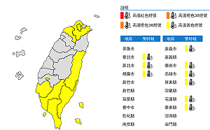 記得多補充水分！大台北等9縣市亮黃燈 高溫上看36度