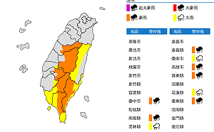 低窪地區慎防淹水！中部以南6縣市豪雨特報
